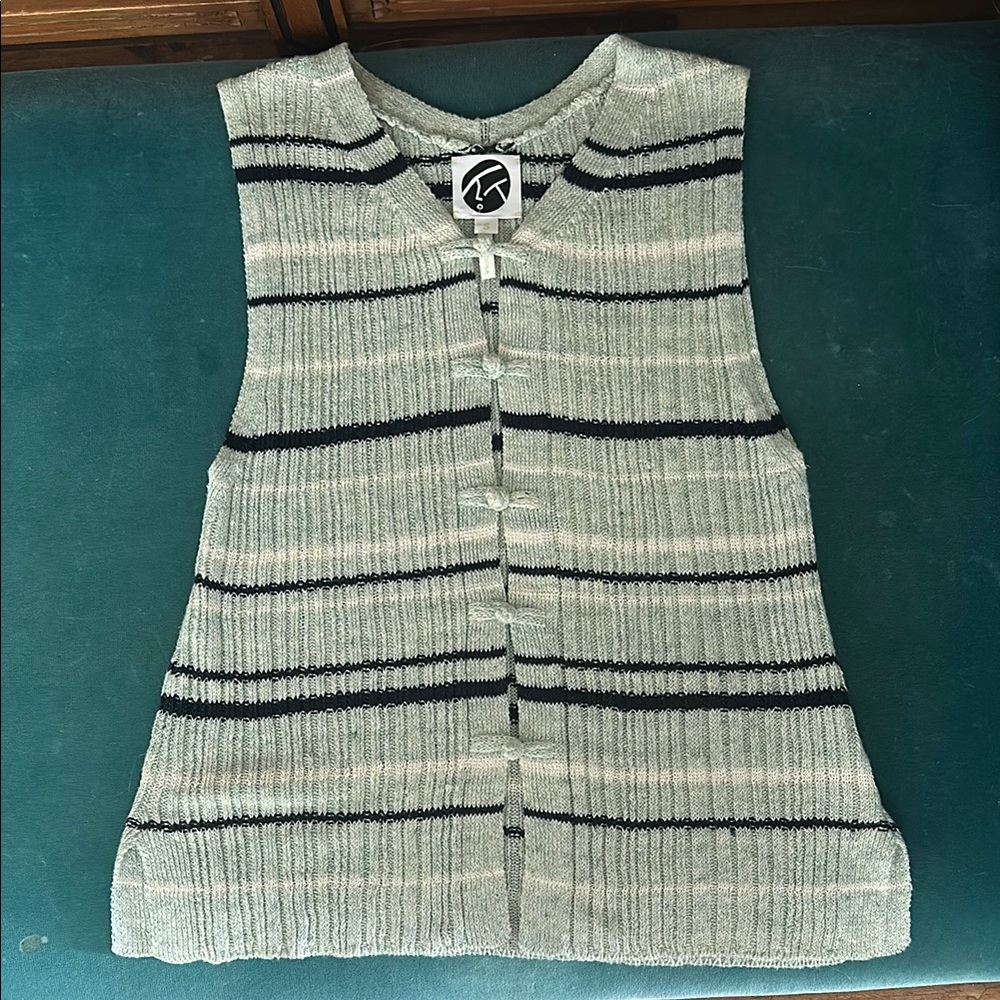 YanYan Linen Knit Cropped Vest
